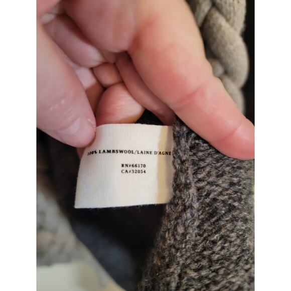 Anthropolgie Sparrow Knit Cardigan Sweater Lambswool Braided Detail Gray Size XL - Picture 6 of 9